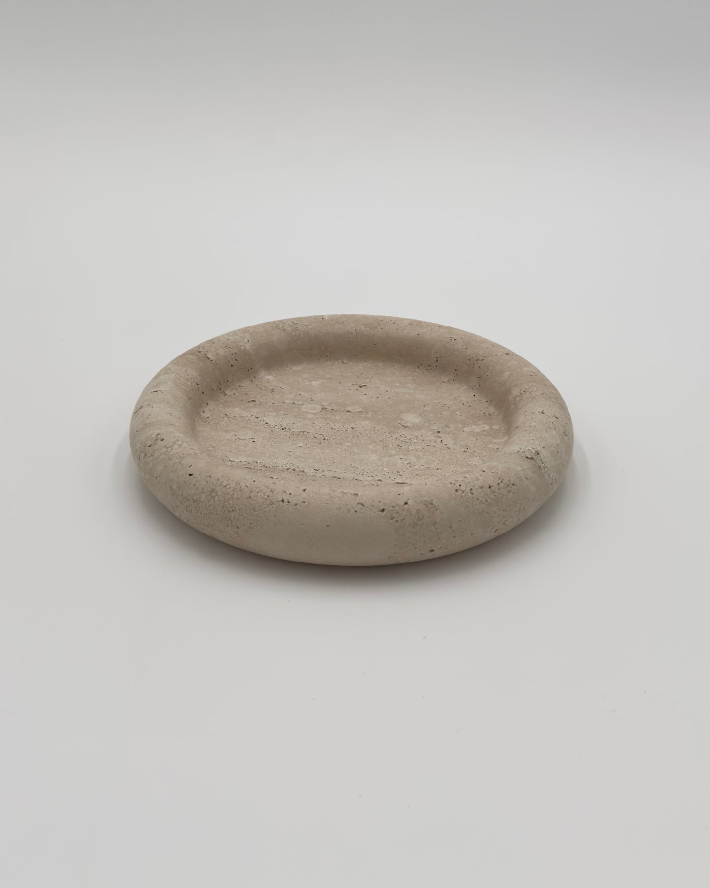 Beck Balloon Lip Travertine Tray Beige