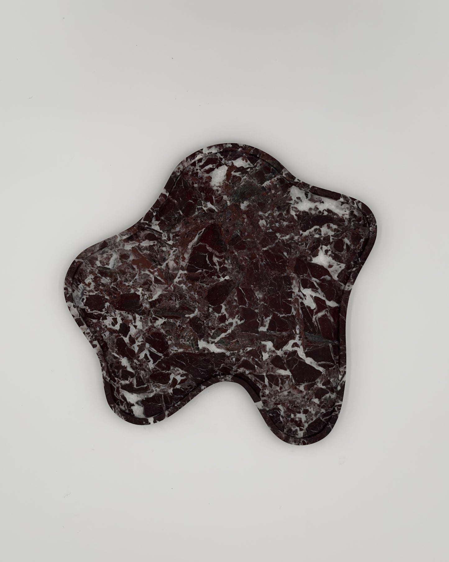 Ansel Travertine Tray Red