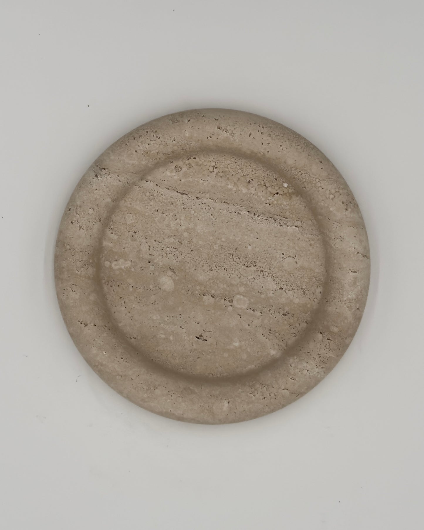 Beck Balloon Lip Travertine Tray Beige